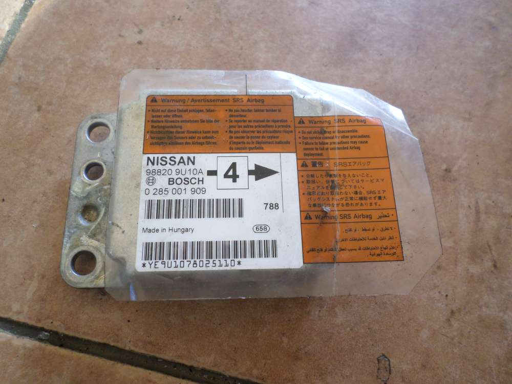 Nissan Note E11 988209U10A 0285001909 Airbagsteuergert