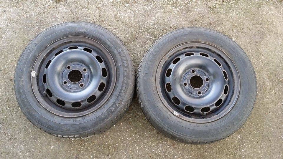 2 x Winterreifen Stahlfelgen 6Jx15H2 ET:45 Dunlop M+S 195/65/R15/91H