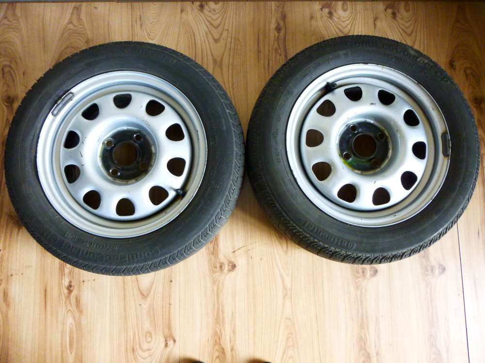 2x Sommerreifen Stahlfelgen VW Golf 3 185/60 R14 82H 6Jx14H2 ET: 45 1H06011025P