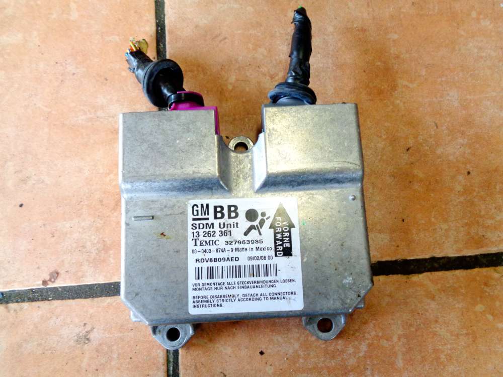 Opel Corsa D Steuergert Airbagsteuergert 13262361