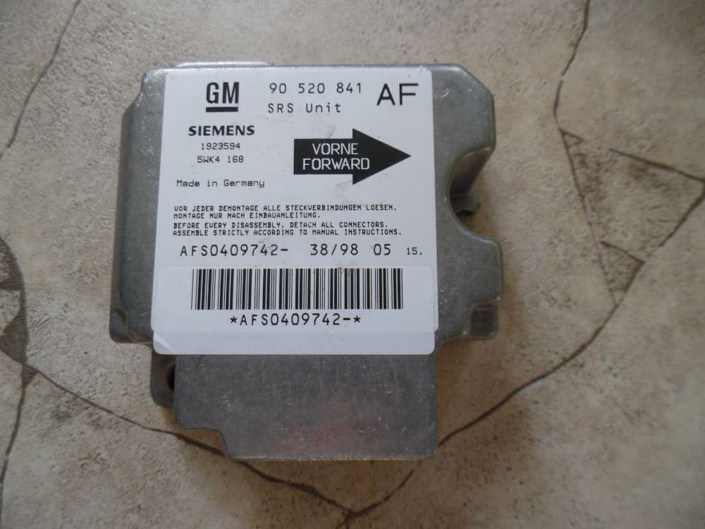 Opel Astra G Airbagsteuergert GM 90520841 AF