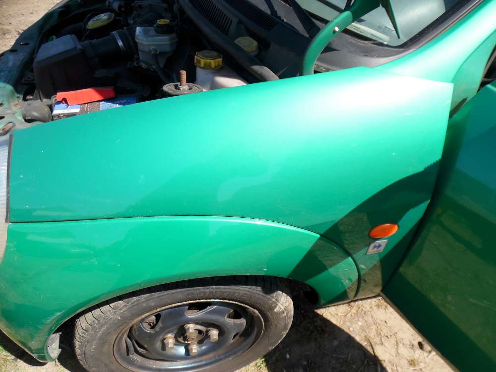 Ford Ka Bj:2000 3Türer Kotflügel Vorne Links Grün Farbcode:RBT
