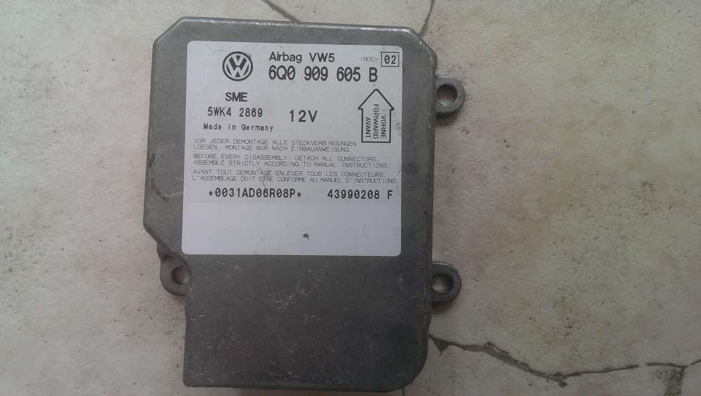 VW Passat Bj.2000 Airbagsteuergert Steuergert Airbag 6Q0909605B / 5WK4 2869