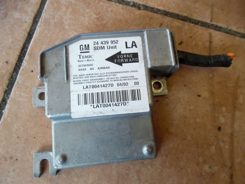 Opel Corsa C Airbagsteuergerät 24439952