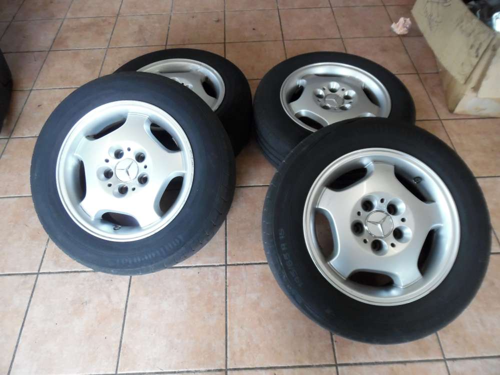 4 x Alufelgen mit Reifen Sommer Continental Für Mercedes 195/65 R15 91V 7,0JX15H2 KBA 44391 ET35