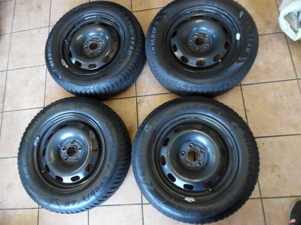4x Stahlfelgen mit Reifen Winterreifen M+S Goodyear Für Audi A3 195/65 R15 91T 6,0JX15H2 KBA 44551 ET38