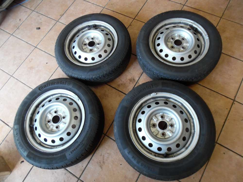 4x Stahlfelgen mit Reifen Sommerreifen Continental Für Toyota Yaris P1 175/65 R14 82T 14x15,1/2J