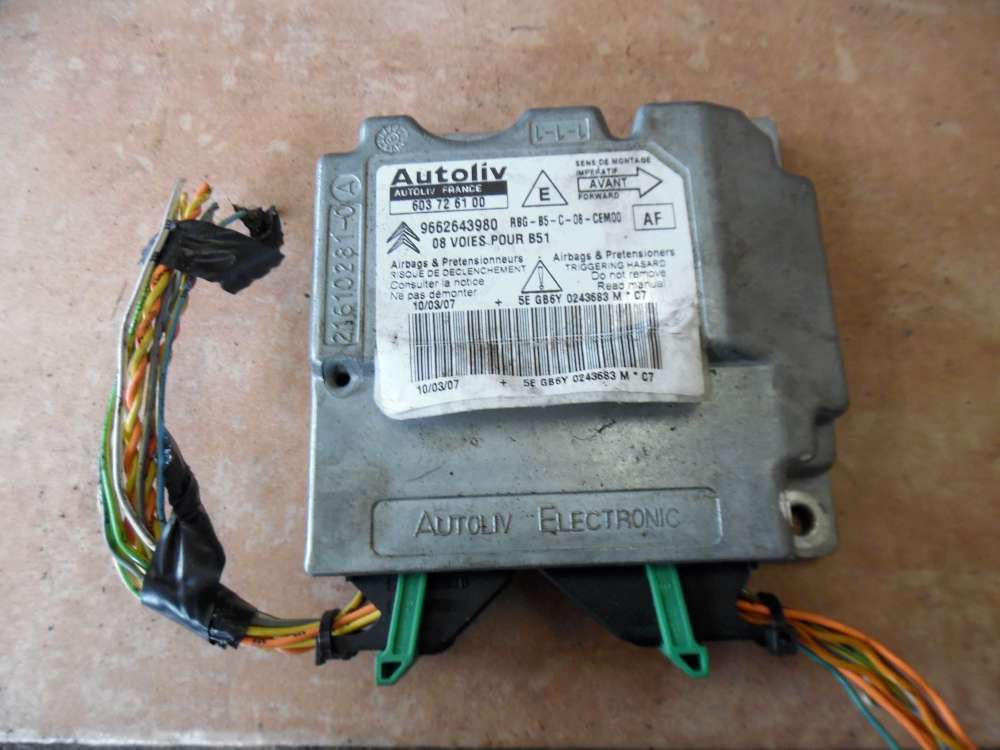 Citroën C4 Steuergerät Airbag 9662643980
