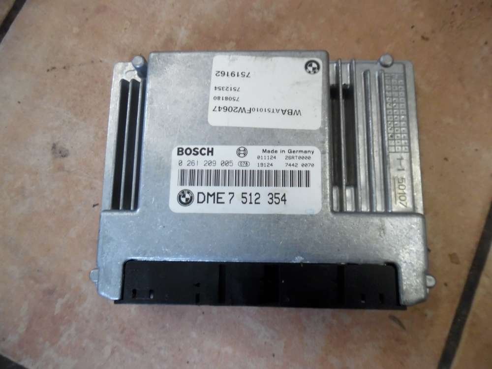 BMW E46 316ti Motorsteuergerät Steuergerät Bosch 0261209005 7512354