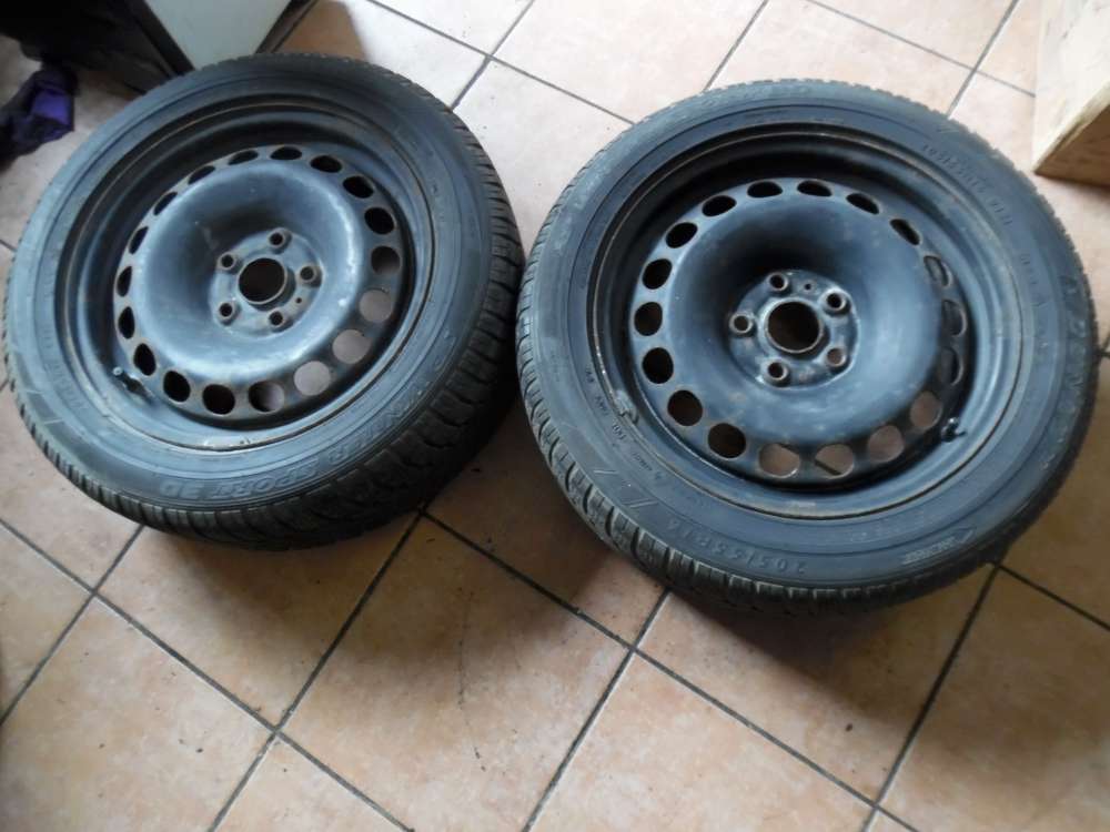 2x Stahlfelge mit Winterreifen Für VW Passat 3C 6,5Jx16H2 ET42 3C0601027 205/55 R16 91H M+S Dunlop