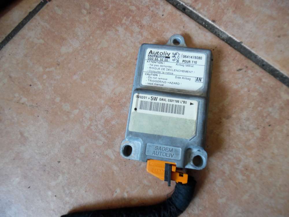 Peugeot 206 Airbagsensor Steuergert 9641478080 AUTOLIV 550661000