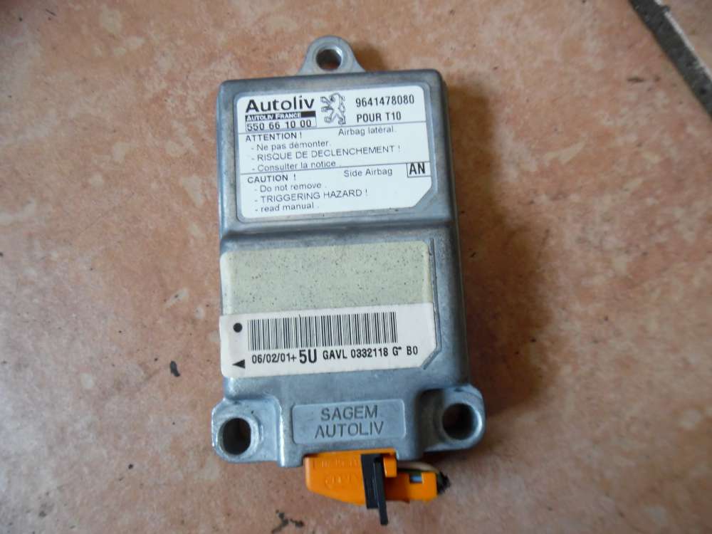 Peugeot 206 Steuergert Airbagsensor 9641478080 AUTOLIV 550661000