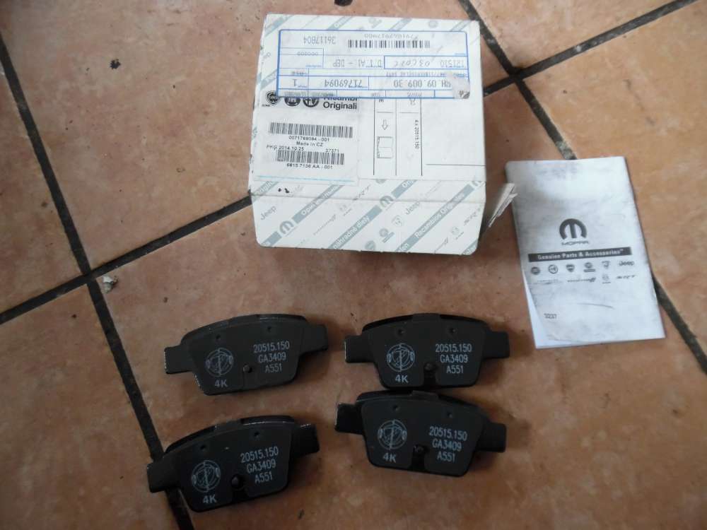 Fiat Alfa Romeo Lancia Bremsbelagsatz Hinten Mopar 71769094
