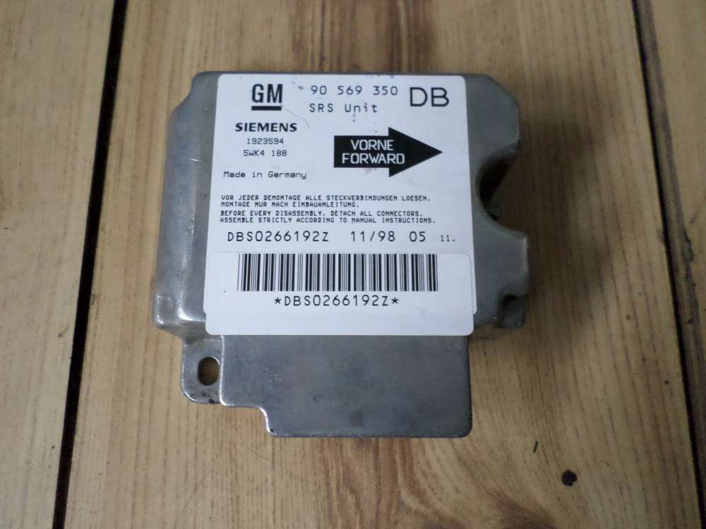 Opel Vectra B Airbagsteuergert 90569350-DB  