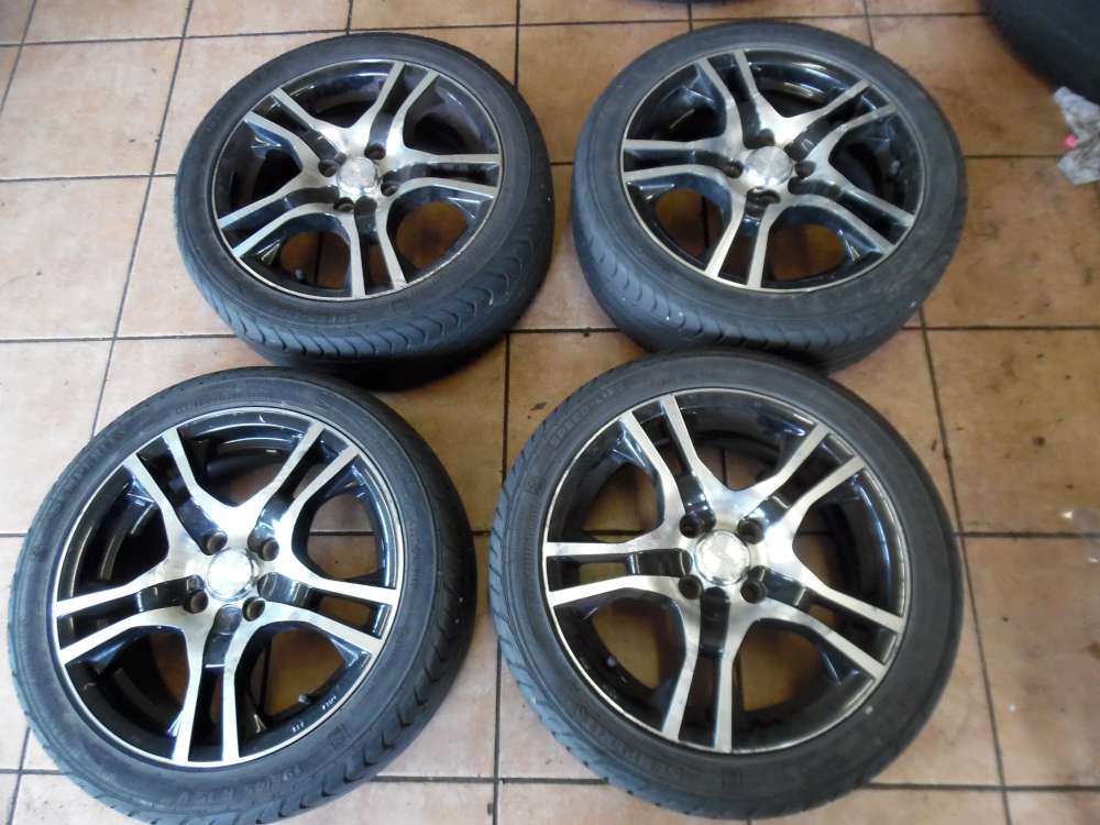  4x Alufelgen Platin mit Sommerreifen 195/45 R15 78V ET40 6Jx15H2 KBA-47124 
