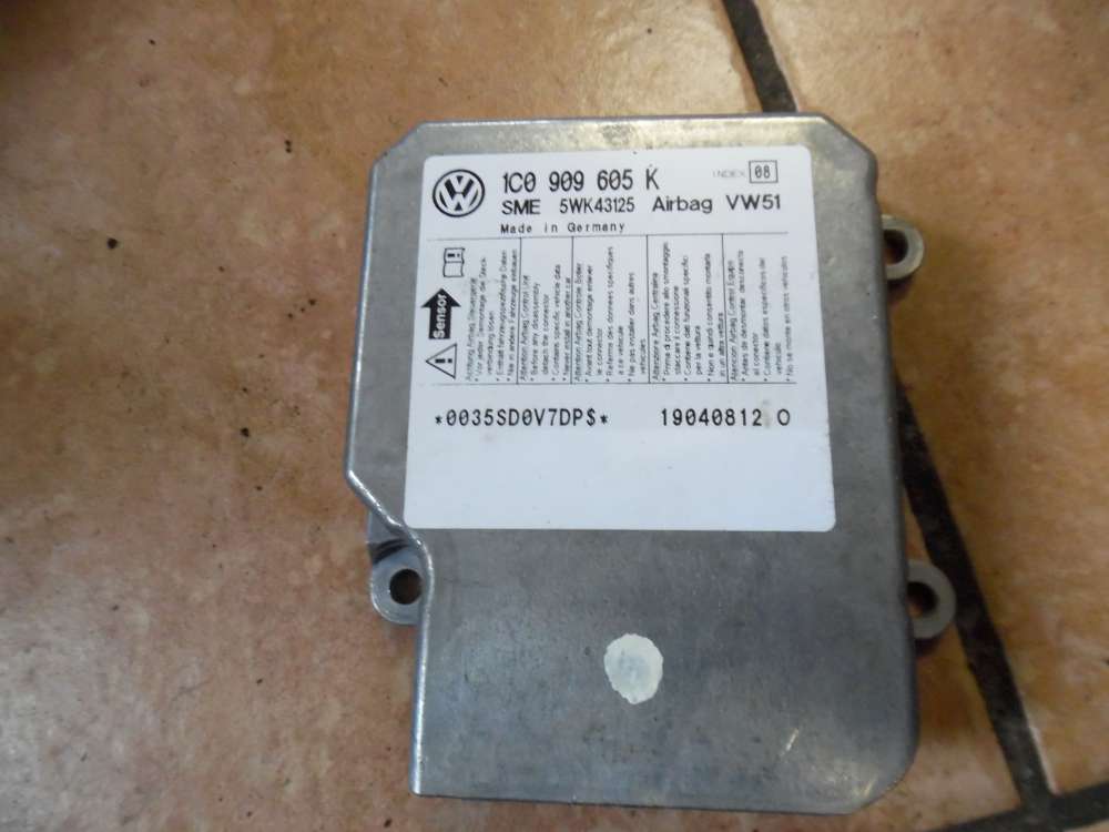 VW Polo 9N Airbagsteuergert 1C0909605K