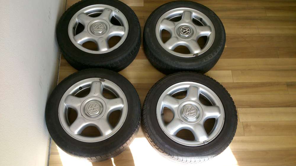 4 x Komplett Alufelgen + Reifen Original VW Polo 6N 185/55 R14 80H,6Jx14H2 ET 43